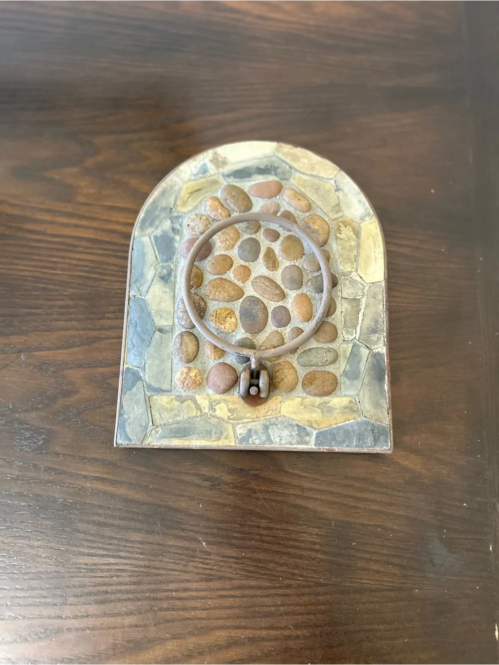 Pier 1 Imports Teramo Pebble Stone Wall Planter Rustic Brown and Tan 4” D 10x8
